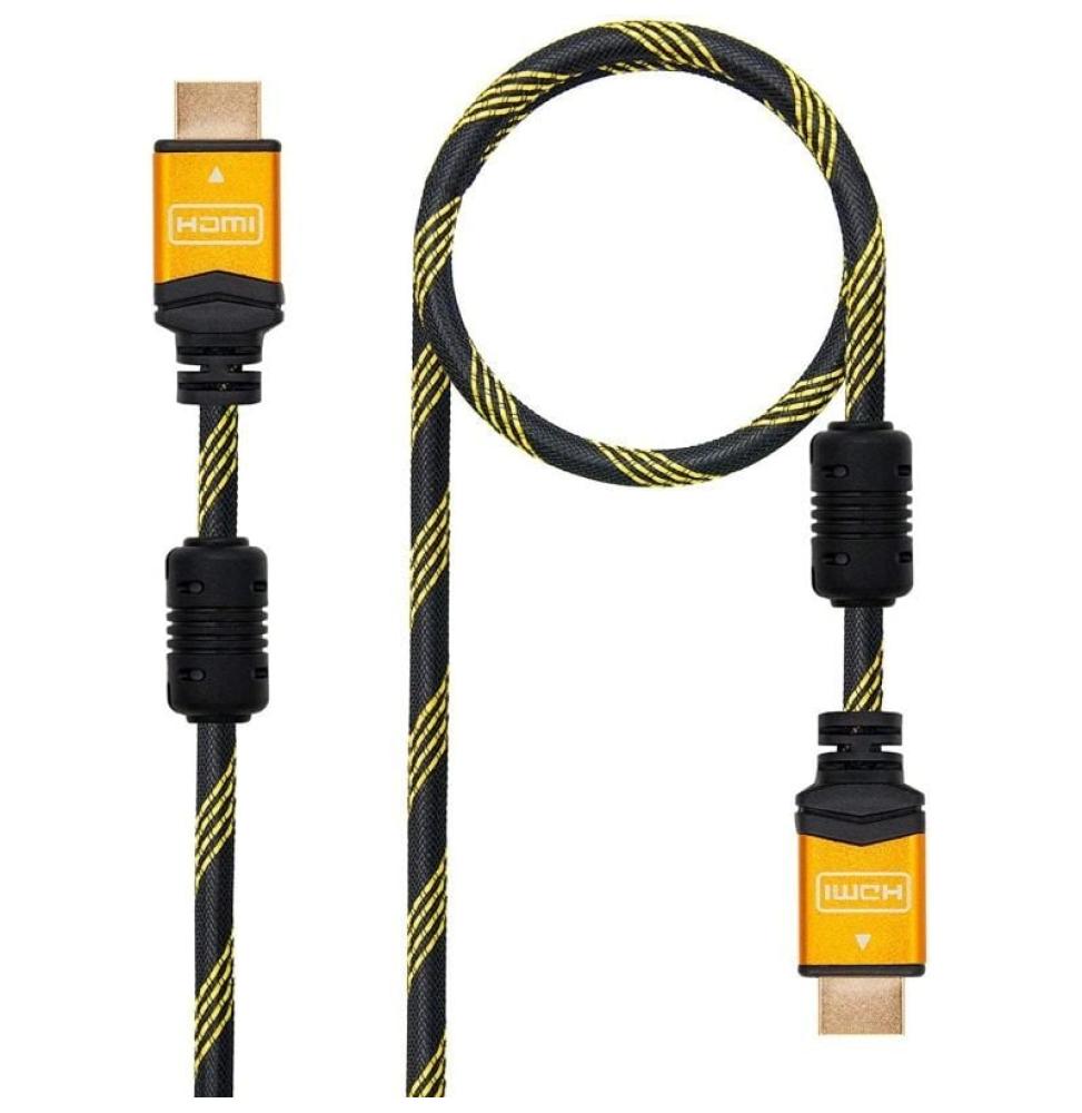 Cable HDMI 2.0 4K Nanocable 10.15.1602/ HDMI Macho - HDMI Macho/ 1.5m/ Negro/ Naranja