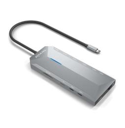 Docking USB Tipo-C Aisens ASUC-12P005-GR/ 2xHDMI/ 3xUSB/ 2xUSB Tipo-C/ 1xRJ45/ 1xAudio/ 1xLector Tarjetas/ 1x Jack/ 1xUSB Tipo-C