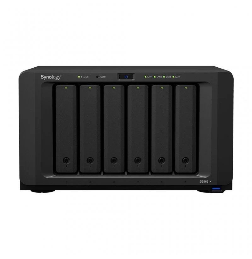 NAS Synology Diskstation DS1621+/ 6 Bahías 3.5'- 2.5'/ 4GB DDR4/ Formato Torre