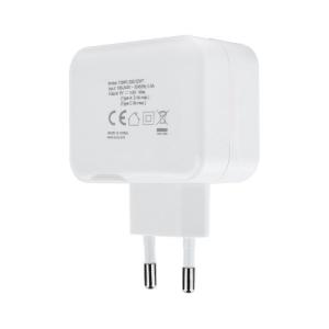 Cargador de Pared TooQ TQWC-2SC02WT/ 1xUSB Tipo-C/ 1x USB/ 27W