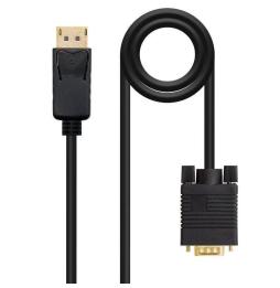 Cable Conversor Nanocable 10.15.4402/ DisplayPort Macho - VGA Macho/ 2m/ Negro