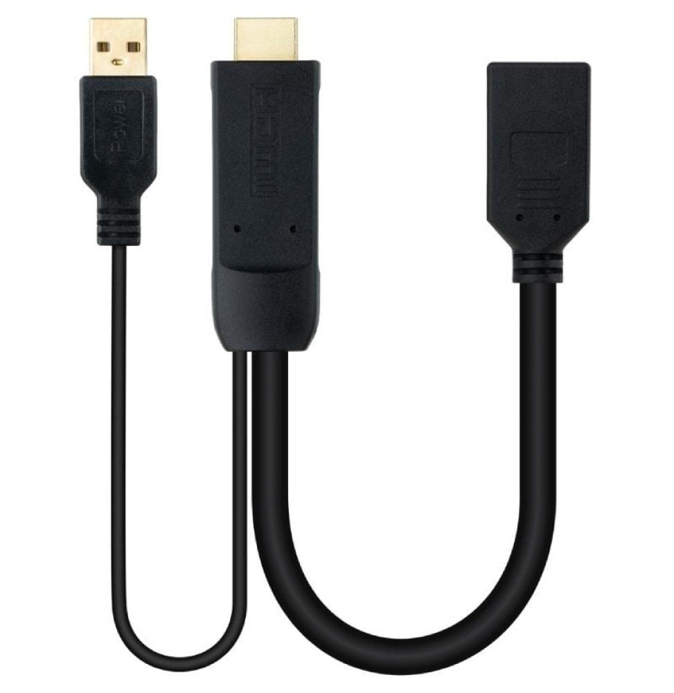 Cable Conversor Nanocable 10.16.0205/ HDMI Macho - DisplayPort Hembra/ 20cm/ Negro