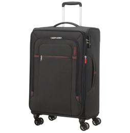 Maleta Mediana American Tourister Crosstrack Spinner Expansible 67cm/ 67.5x42x27.5cm/ 4 Ruedas/ Gris y Rojo