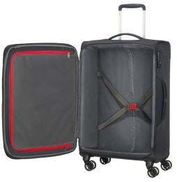 Maleta Mediana American Tourister Crosstrack Spinner Expansible 67cm/ 67.5x42x27.5cm/ 4 Ruedas/ Gris y Rojo