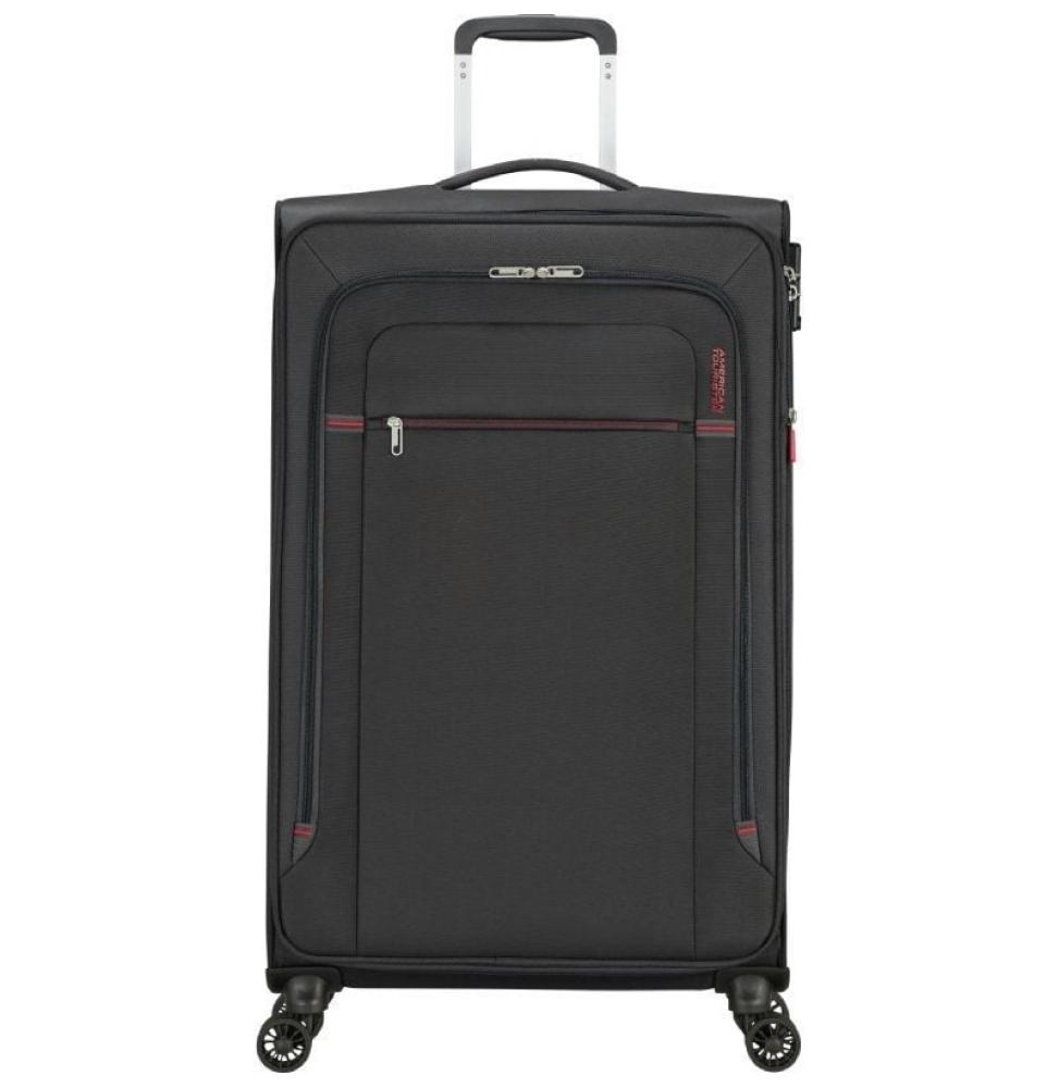 Maleta Mediana American Tourister Crosstrack Spinner Expansible 79cm/ 79x46.5x30.5cm/ 4 Ruedas/ Gris y Rojo