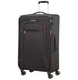 Maleta Mediana American Tourister Crosstrack Spinner Expansible 79cm/ 79x46.5x30.5cm/ 4 Ruedas/ Gris y Rojo