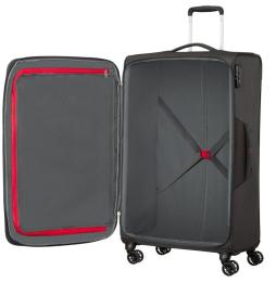 Maleta Mediana American Tourister Crosstrack Spinner Expansible 79cm/ 79x46.5x30.5cm/ 4 Ruedas/ Gris y Rojo