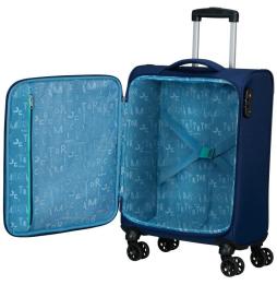 Maleta de Cabina American Tourister Sea Seeker Spinner 55cm/ 55x40x20cm/ 4 Ruedas/ Marino Combate