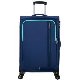 Maleta de Cabina American Tourister Sea Seeker Spinner 68cm/ 68x43x25cm/ 4 Ruedas/ Marino Combate