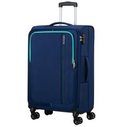 Maleta de Cabina American Tourister Sea Seeker Spinner 68cm/ 68x43x25cm/ 4 Ruedas/ Marino Combate