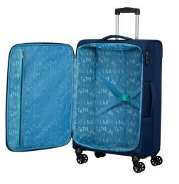 Maleta de Cabina American Tourister Sea Seeker Spinner 68cm/ 68x43x25cm/ 4 Ruedas/ Marino Combate