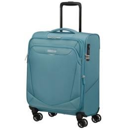 Maleta de Cabina American Tourister SummerRide Spinner 55cm/ 55x40x23cm/ 4 Ruedas/ Azul Brisa