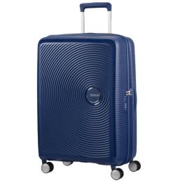 Maleta Mediana American Tourister SoundBox Spinner 67cm/ 67x46.5x29cm/ 4 Ruedas/ Azul Marino