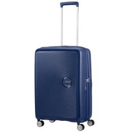 Maleta Mediana American Tourister SoundBox Spinner 67cm/ 67x46.5x29cm/ 4 Ruedas/ Azul Marino