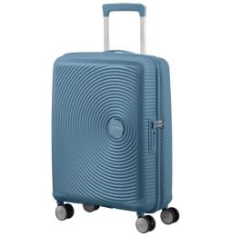 Maleta de Cabina American Tourister SoundBox Spinner 55cm/ 55x40x20cm/ 4 Ruedas/ Azul Piedra