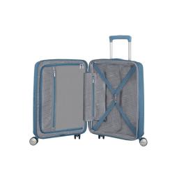 Maleta de Cabina American Tourister SoundBox Spinner 55cm/ 55x40x20cm/ 4 Ruedas/ Azul Piedra