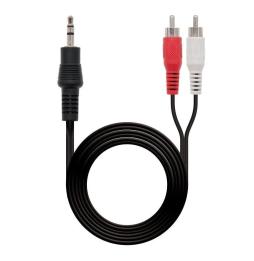 Cable Estéreo Nanocable 10.24.0305/ Jack 3.5 Macho - 2x RCA Macho/ 5m/ Negro