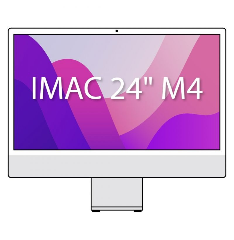 Apple iMac 24' Retina 4,5K / M4 10-Core CPU/ 16Gb/ 256Gb SSD/ 10-Core GPU/ Cristal Nanotexturizado/ Plata