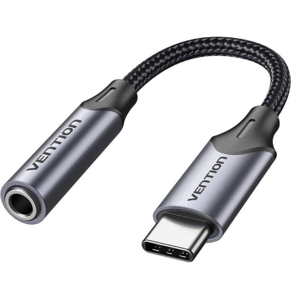 Adaptador Audio Vention BGMHA/ Jack 3.5 Hembra - USB Tipo-C Macho/ 10cm/ Gris