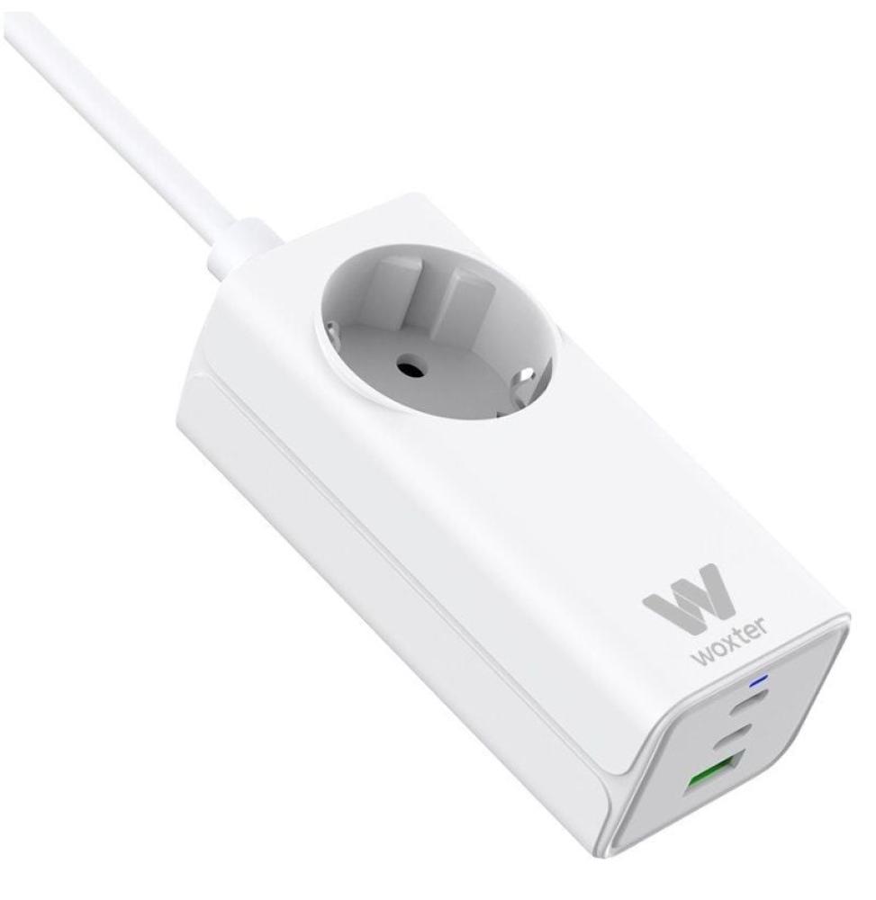 Regleta Woxter PE26-180/ 1 Tomas de Corriente/ 2 USB Tipo-C/ 1 USB-A/ Cable 1.5m/ Blanco