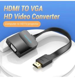 Cable Conversor Vention 74345/ HDMI Macho/ VGA Hembra - Jack 3.5 Hembra/ 15cm/ Negro