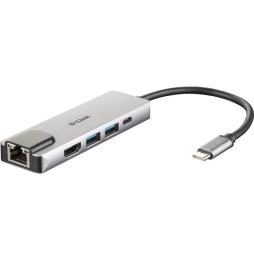 Docking USB Tipo-C D-Link DUB-M520/ 2xUSB/ 1xUSB Tipo-C/ 1xHDMI/ 1xRJ45/ 1xThunderbolt/ Gris