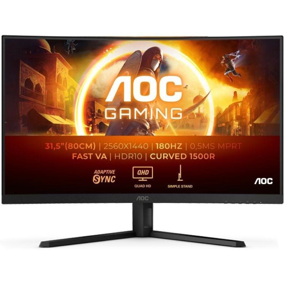 Monitor Gaming Curvo AOC CQ32G4VE 31.5'/ QHD/ 0.5ms/ 180Hz/ VA/ Negro