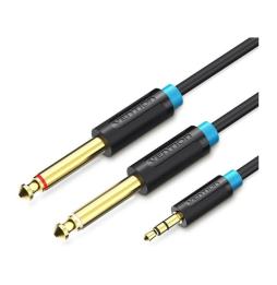 Cable Estéreo Vention BACBG/ Jack 3.5 Macho - 2x Jack 6.5 Macho/ 1.5m/ Negro