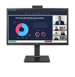 Monitor Profesional LG 24BP75CP-B 23.8'/ Full HD/ Webcam/ Multimedia/ Regulable en altura/ Negro