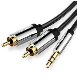 Cable Estéreo Vention BCFBI/ Jack 3.5 Macho - 2x RCA Macho/ 3m/ Negro