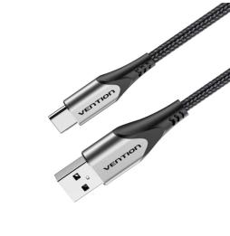 Cable USB 2.0 Tipo-C Vention CODHC/ USB Macho - USB Tipo-C Macho/ Hasta 60W/ 480Mbps/ 25cm/ Gris