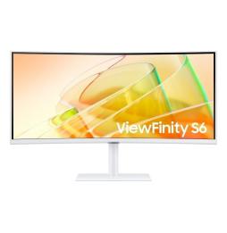 Monitor Profesional Ultraparonámico Curvo Samsung ViewFinity S6 S34C650TAU 34'/ UWQHD/ Multimedia/ Regulable en altura/ Blanco