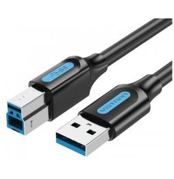 Cable USB 3.0 Vention COOBI/ USB Tipo-B Macho - USB Macho/ 5Gbps/ 3m/ Negro