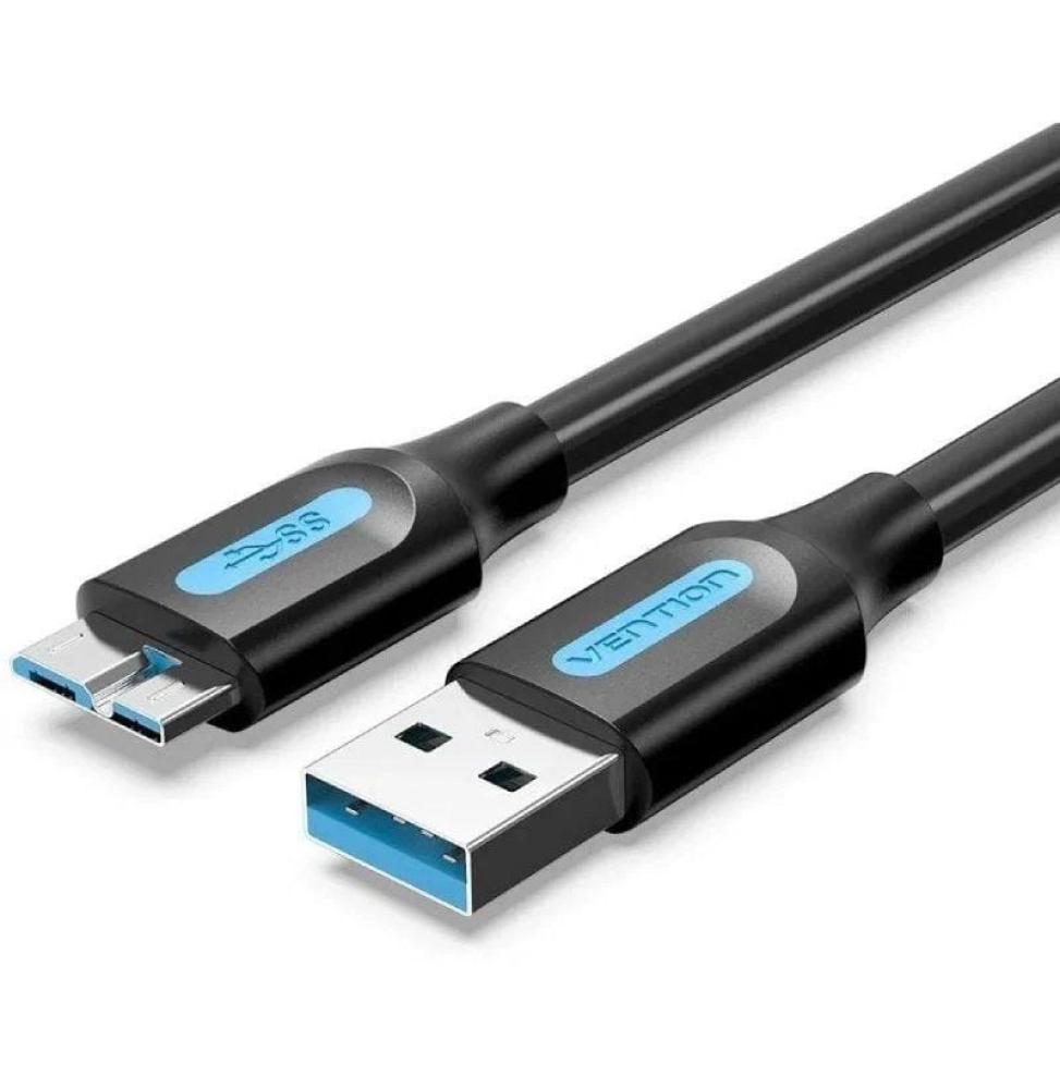 Cable USB 3.0 Vention COPBG/ USB Macho - MicroUSB Macho/ Hasta 10W/ 5Gbps/ 1.5m/ Negro