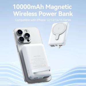 Powerbank 10000mAh Vention FHTW0/ 22.5W/ Wireless/ Blanca