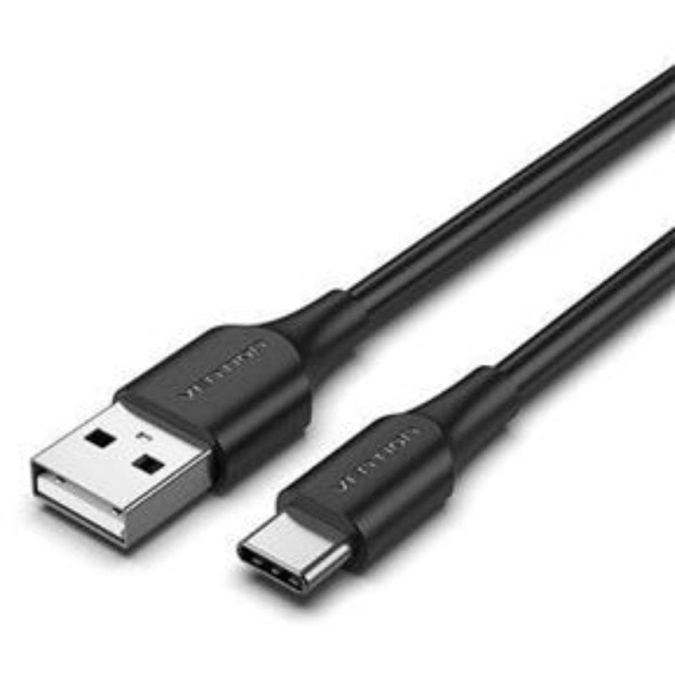 Cable USB 2.0 Tipo-C Vention CTHBH/ USB Tipo-C Macho - USB Macho/ Hasta 60W/ 480Mbps/ 2m/ Negro