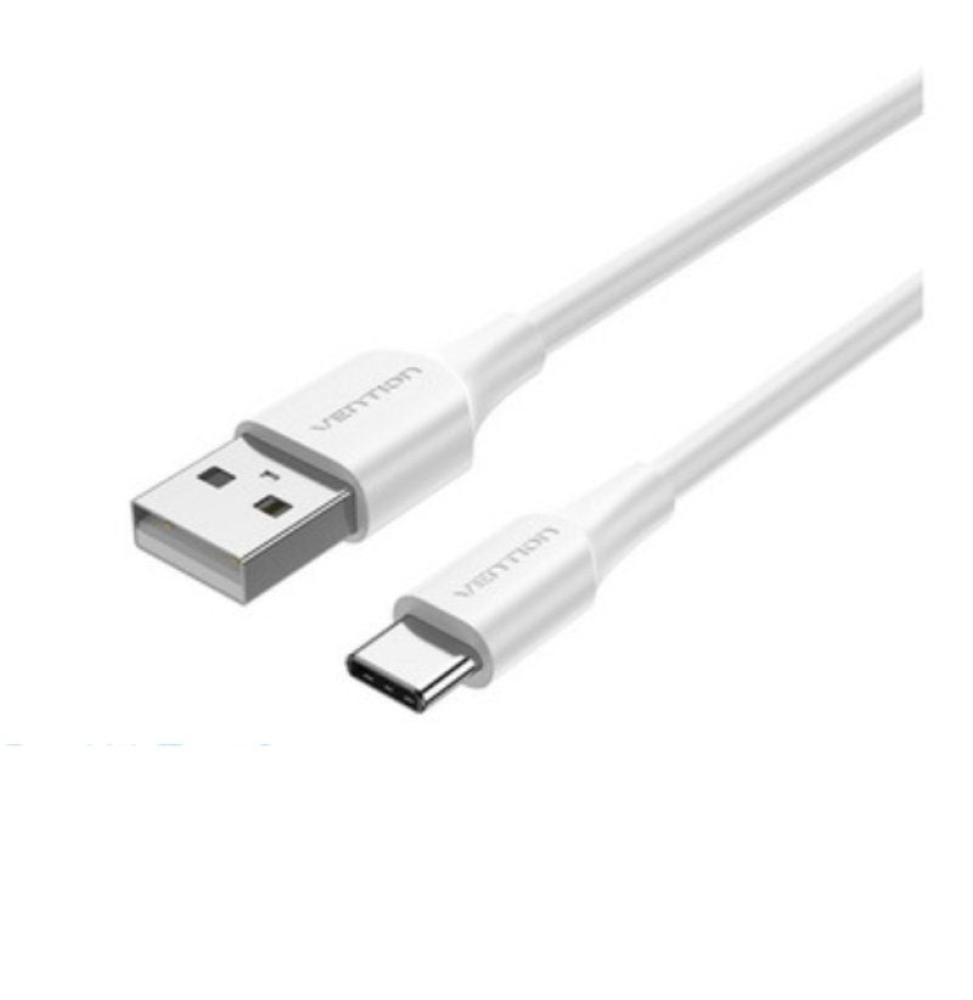 Cable USB 2.0 Tipo-C Vention CTHWF/ USB Tipo-C Macho - USB Macho/ Hasta 60W/ 480Mbps/ 1m/ Blanco