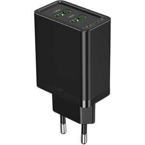 Cargador de Pared Vention FBAB0-EU/ 2xUSB/ 18W/ Negro