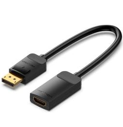 Cable Conversor Vention HBZBB/ DisplayPort Macho - HDMI 4K Hembra/ 15cm/ Negro