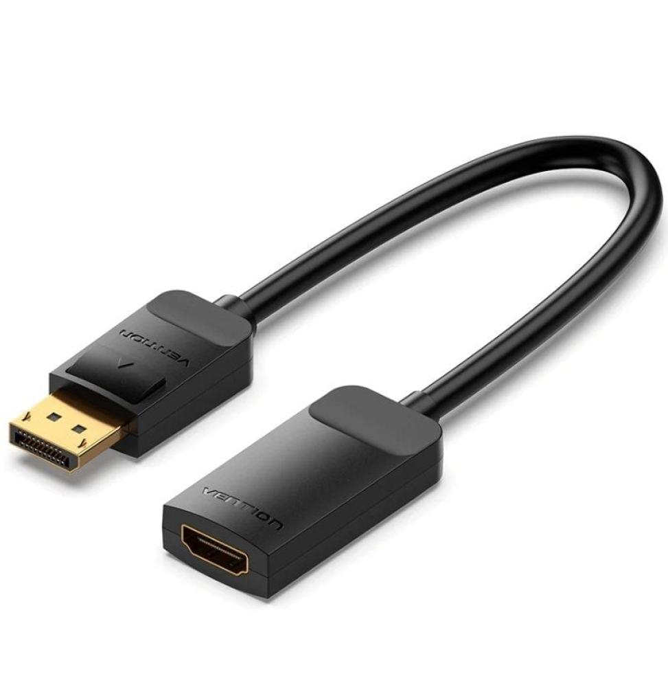 Cable Conversor Vention HBZBB/ DisplayPort Macho - HDMI 4K Hembra/ 15cm/ Negro