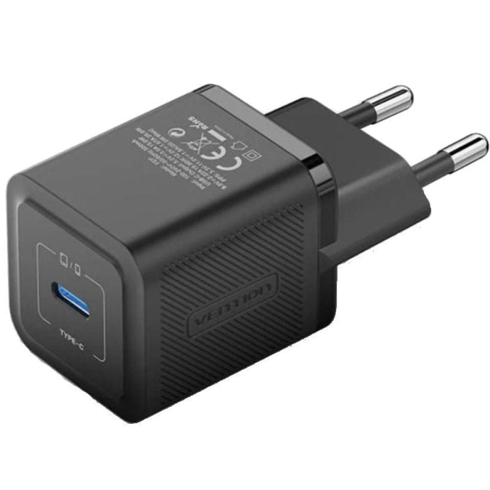 Cargador Gan de Pared Vention FEPB0-EU/ 1xUSB Tipo-C/ 20W