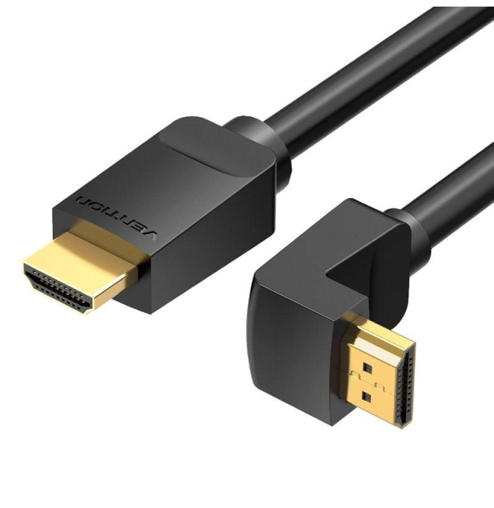 Cable HDMI 2.0 4K Acodado Vention AAQBH/ HDMI Macho - HDMI Macho/ 2m/ Negro