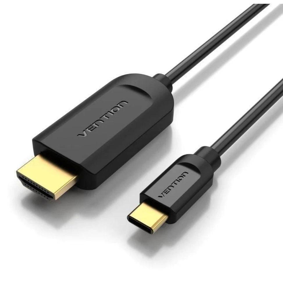 Cable Conversor HDMI 1.4 4K Vention CGUBF/ USB Tipo-C Macho - HDMI Macho/ 1m/ Negro