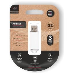 Pendrive 32GB Tech One Tech Basic USB 2.0/ Blanco