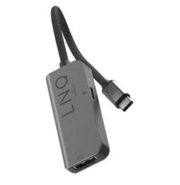 Docking USB Tipo-C Linq LQ47999/ 1x USB Tipo-C Macho/ 1x HDMI 4K Hembra/ USB Tipo-C PD/ 15cm/ Gris