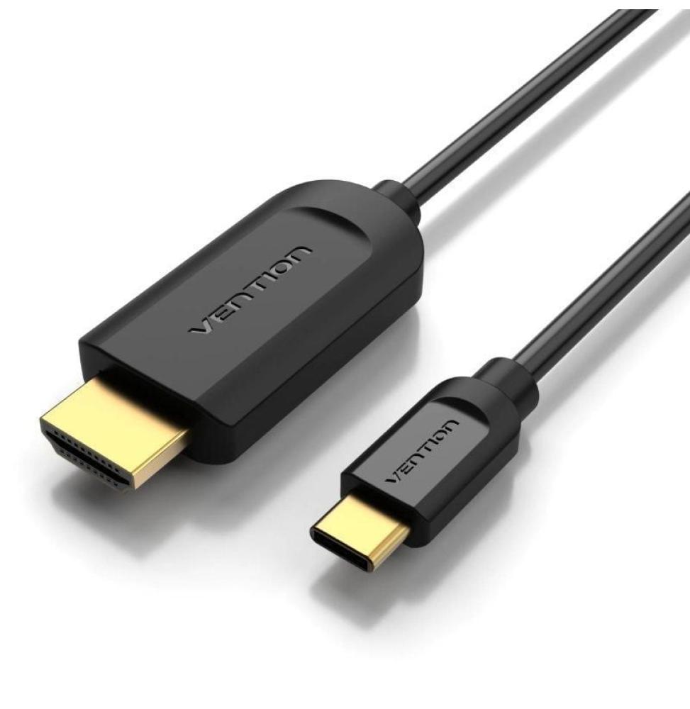 Cable Conversor HDMI 1.4 4K Vention CGUBG/ USB Tipo-C Macho - HDMI Macho/ 1.5m/ Negro