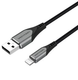 Cable USB 2.0 Lightning Vention LABHD/ USB Macho - Lightning Macho/ Hasta 12W/ 480Mbps/ 50cm/ Gris