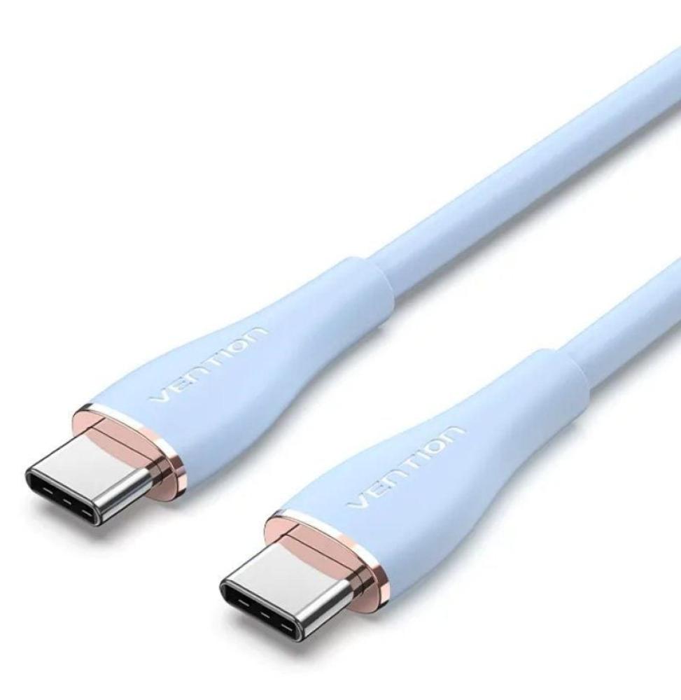 Cable USB 2.0 Tipo-C Vention TAWSF/ USB Tipo-C Macho - USB Tipo-C Macho/ Hasta 100W/ 480Mbps/ 1m/ Azul