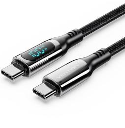 Cable USB 2.0 Tipo-C 5A 100W Vention TAYBAV/ USB Tipo-C Macho - USB Tipo-C Macho/ Hasta 100W/ 480Mbps/ 1.2m/ con Pantalla LED/ N