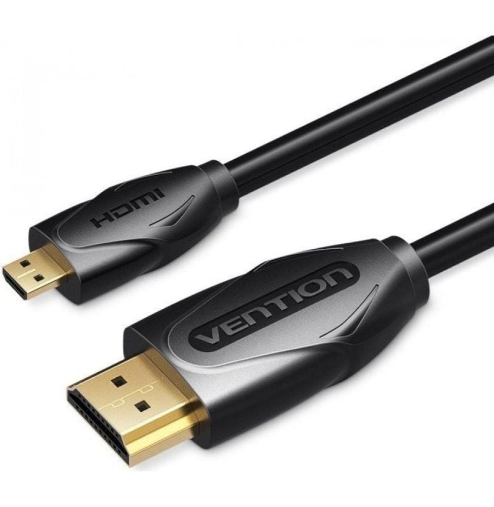 Cable HDMI Vention VAA-D03-B300/ HDMI Macho - Micro HDMI Macho/ 3m/ Negro